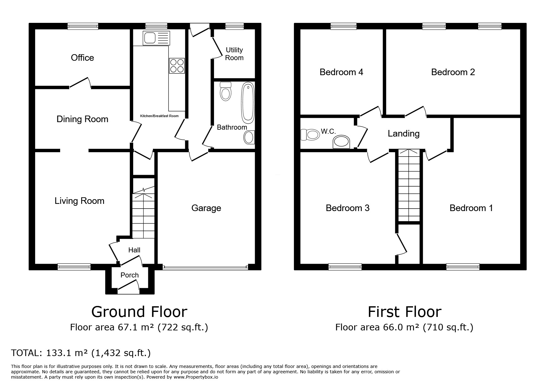 Floorplan of 4 bedroom Mid Terrace House for sale, The Crescent, Kirkbride, Cumbria, CA7