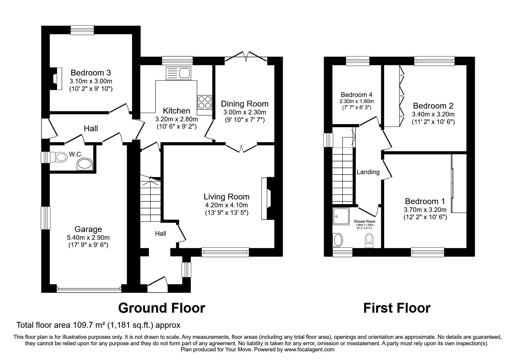 Floorplan of 4 bedroom Semi Detached House for sale, Springfields, Wigton, Cumbria, CA7