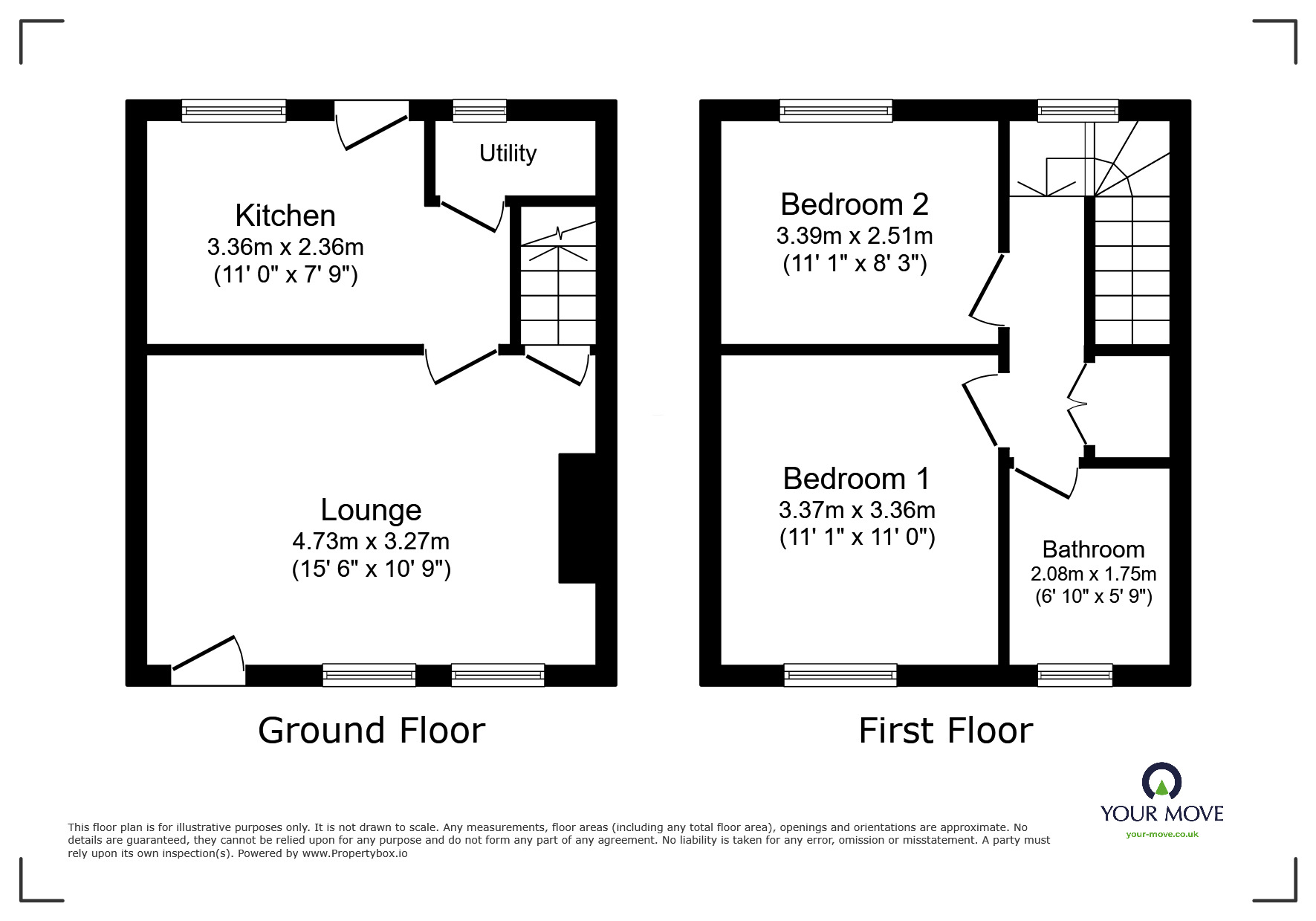 Floorplan of 2 bedroom End Terrace House to rent, Water Street, Wigton, Cumbria, CA7