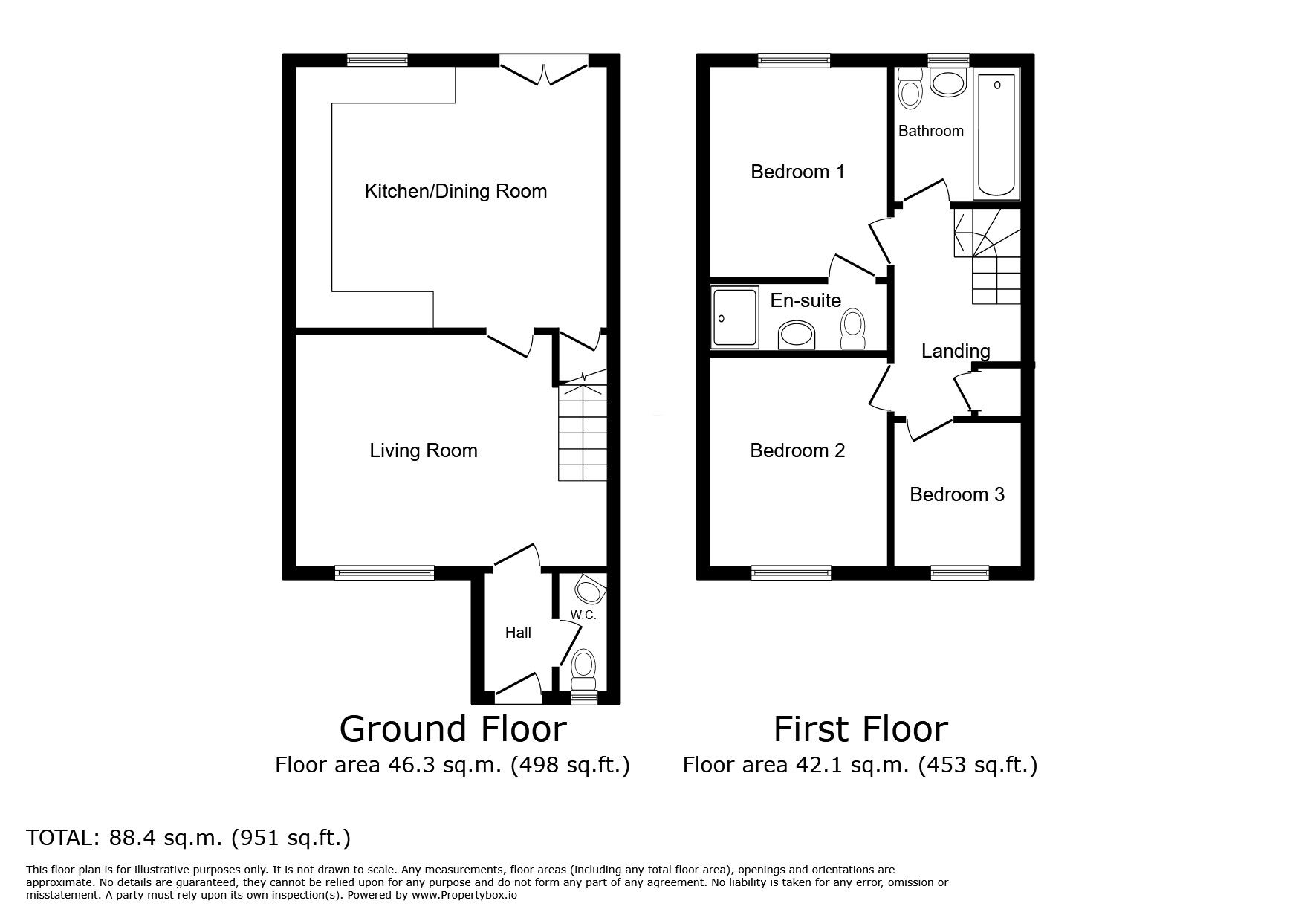 Floorplan of 3 bedroom Semi Detached House for sale, Kirkland Fold, Wigton, Cumbria, CA7