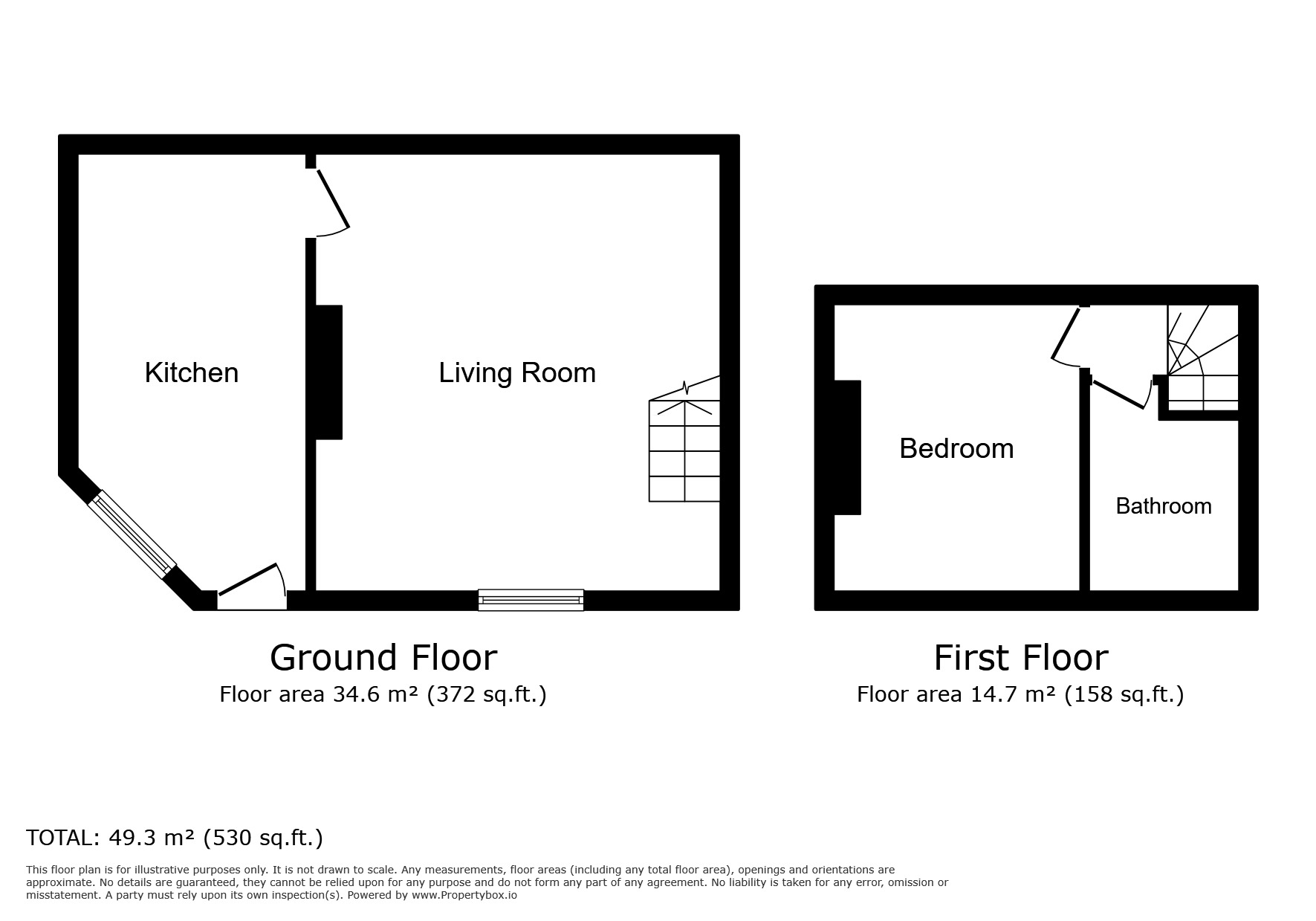 Floorplan of 1 bedroom End Terrace Property for sale, Station Road, Wigton, Cumbria, CA7