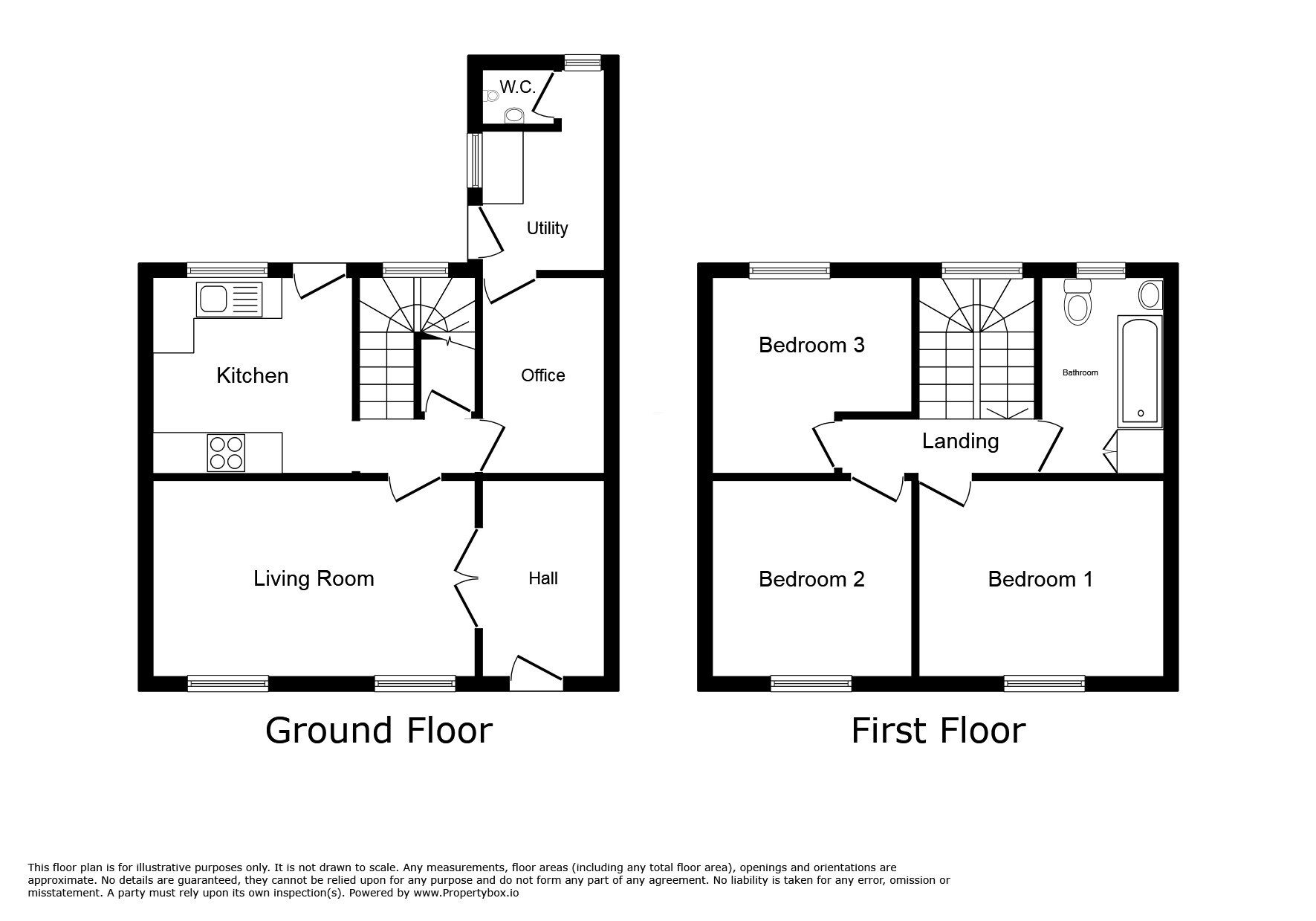 Floorplan of 3 bedroom Mid Terrace House for sale, Main Street, Abbeytown, Cumbria, CA7