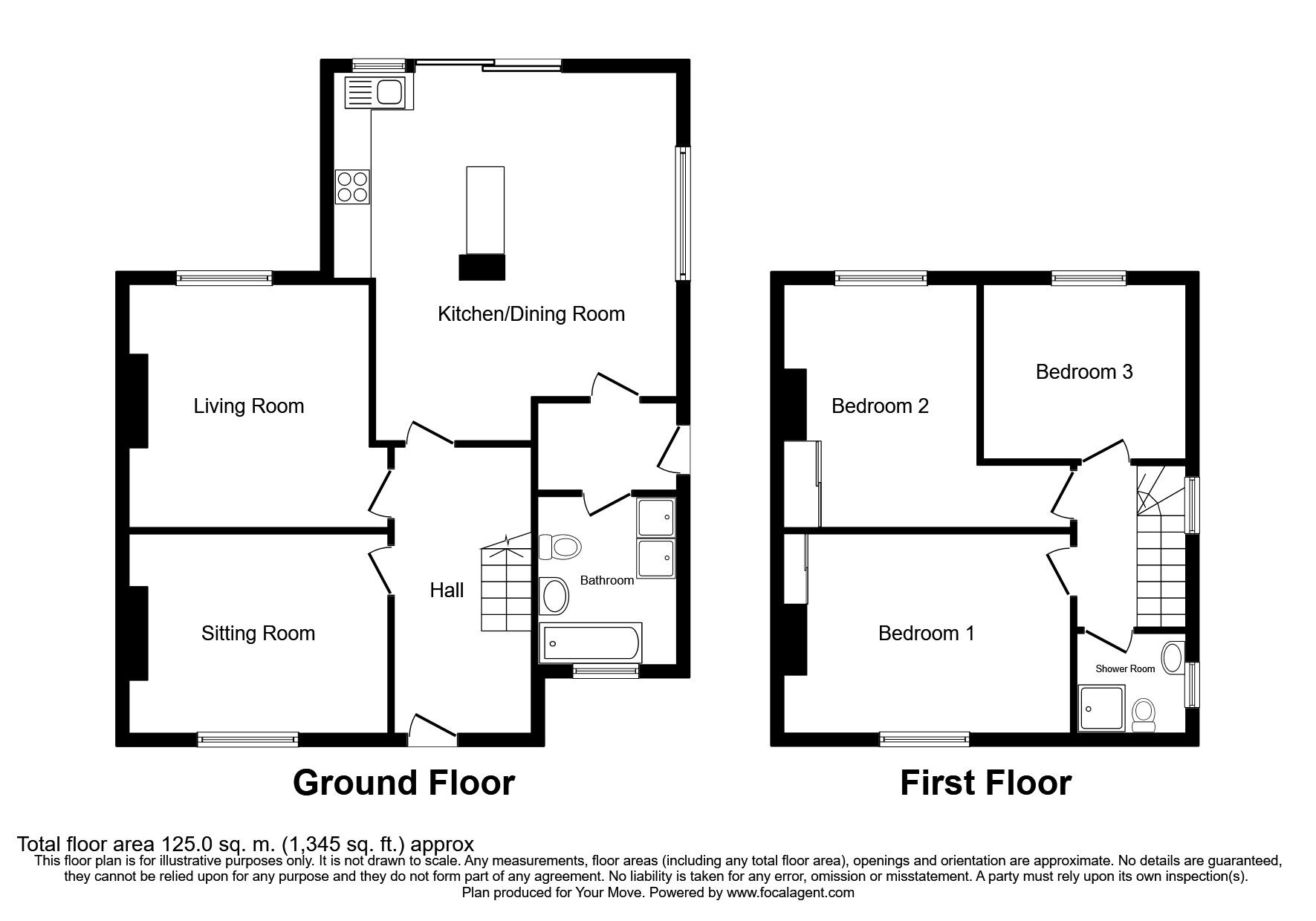 Floorplan of 3 bedroom Semi Detached House for sale, Wath Head, Silloth, Cumbria, CA7