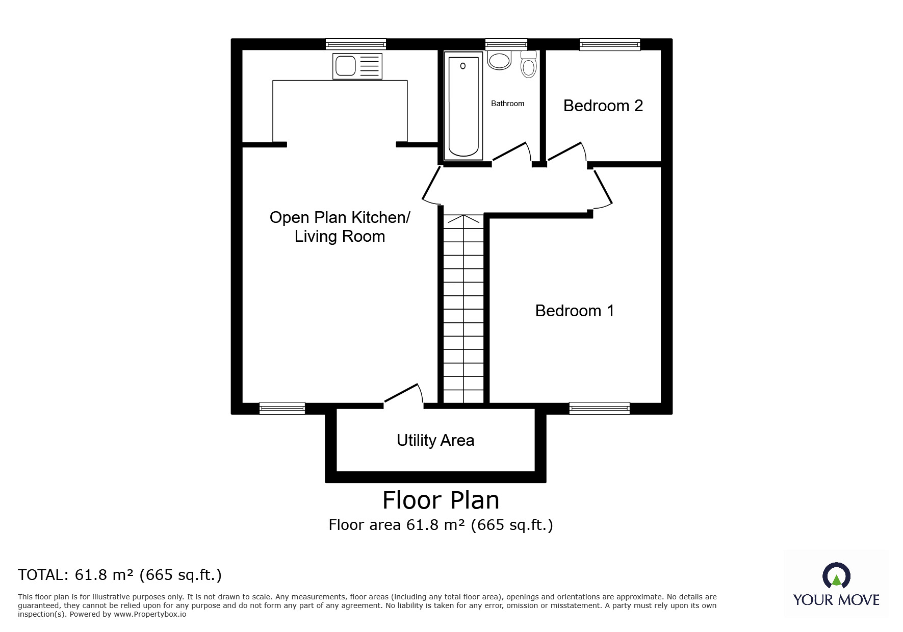 Floorplan of 2 bedroom  Flat to rent, Manor Court, West Street, Cumbria, CA7