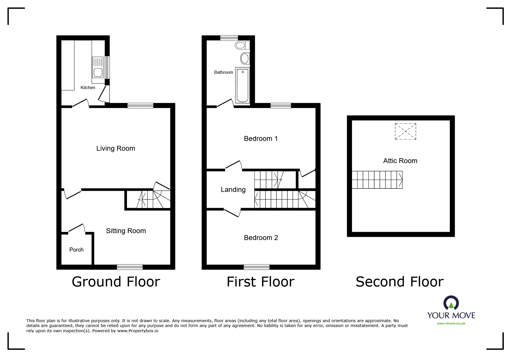 Floorplan of 2 bedroom Mid Terrace House for sale, Osborne Terrace, Abbeytown, Cumbria, CA7