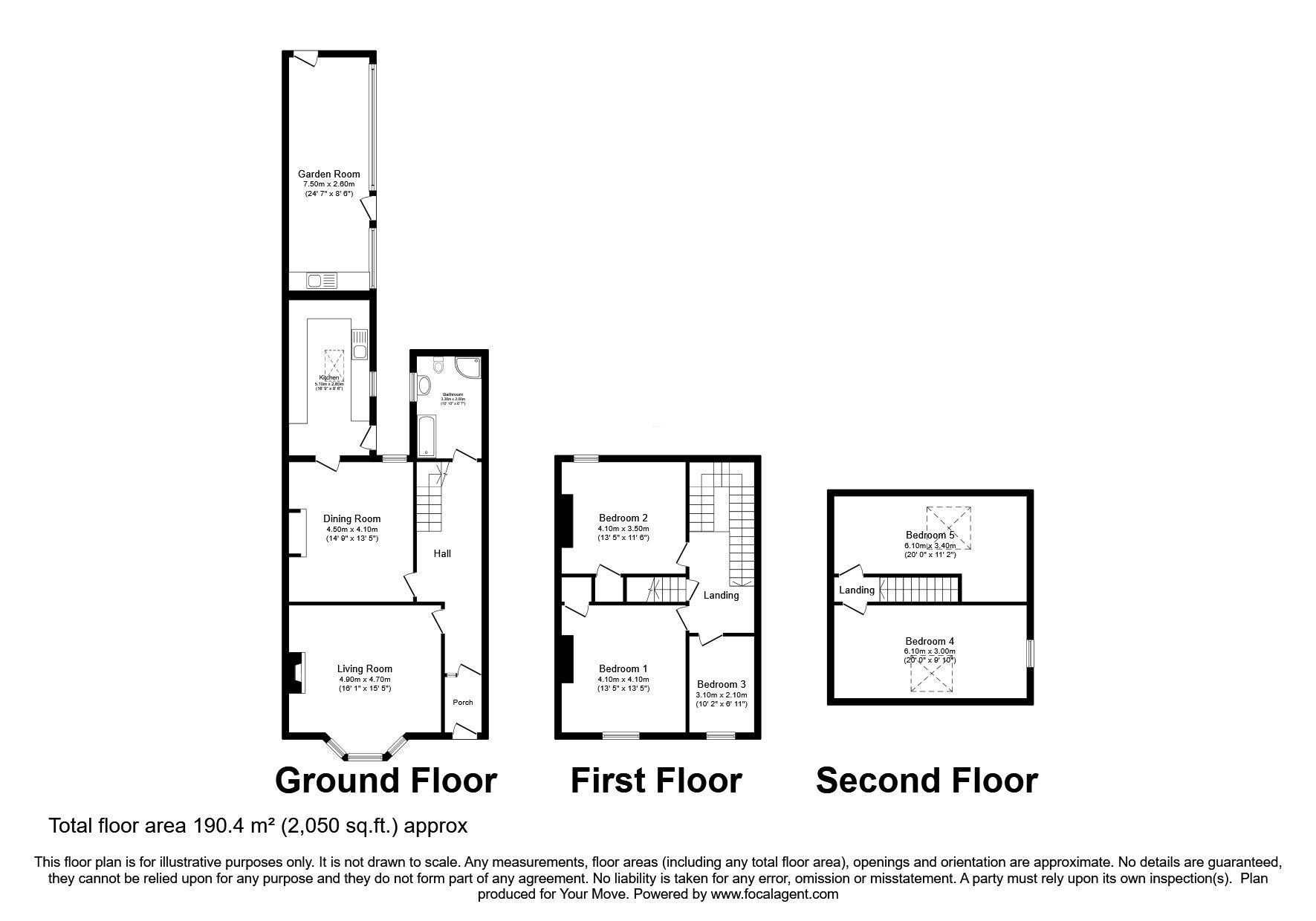 Floorplan of 5 bedroom Mid Terrace House for sale, Caldew Street, Silloth, Cumbria, CA7