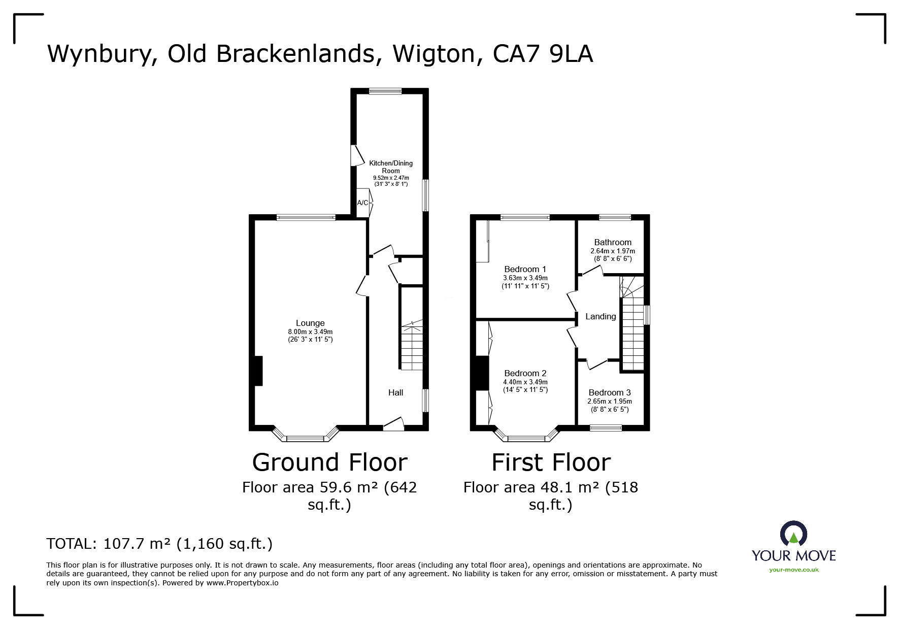 Floorplan of 3 bedroom Semi Detached House to rent, Old Brackenlands, Wigton, Cumbria, CA7