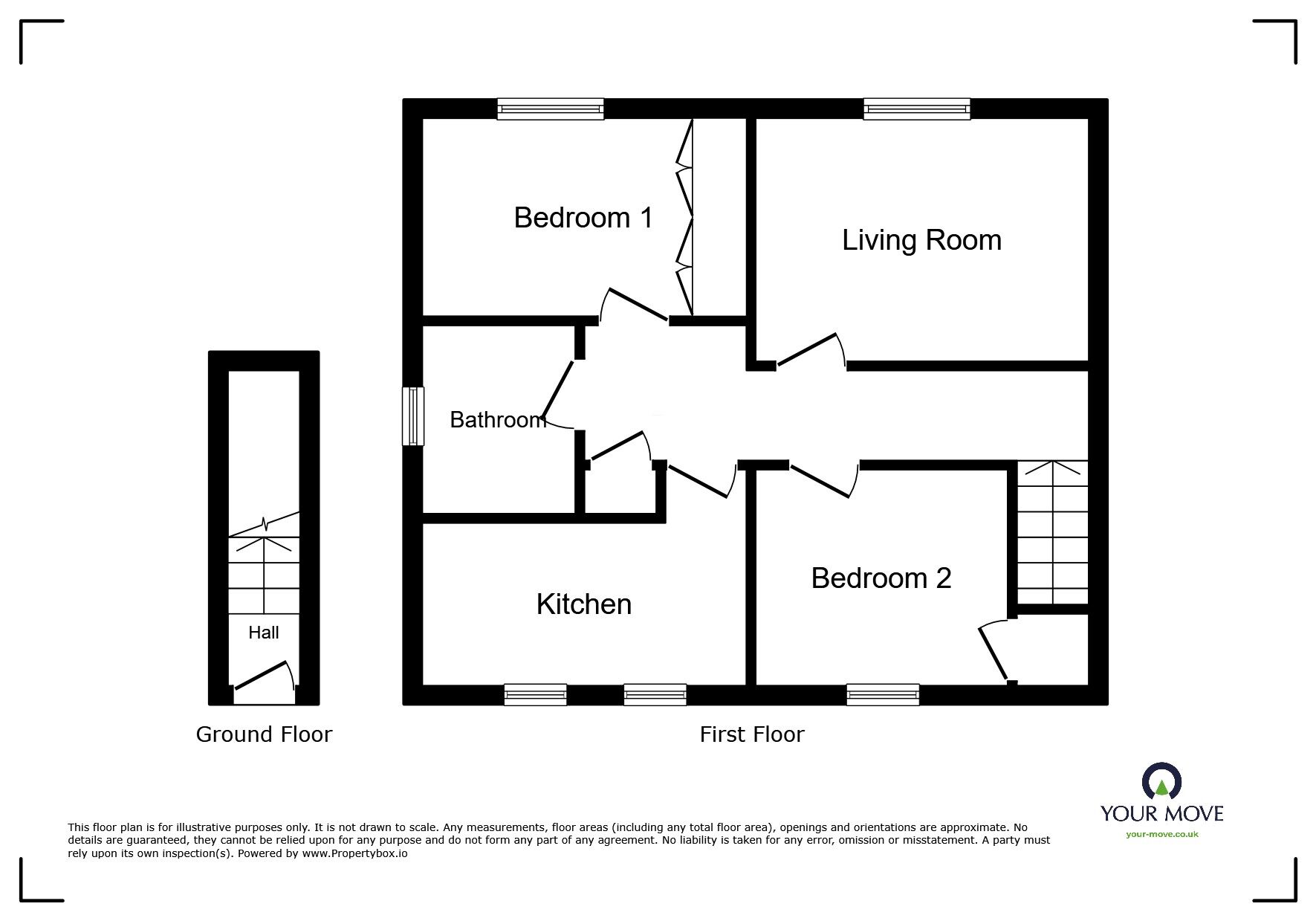 Floorplan of 2 bedroom  Flat for sale, Highfield Court, Wigton, Cumbria, CA7