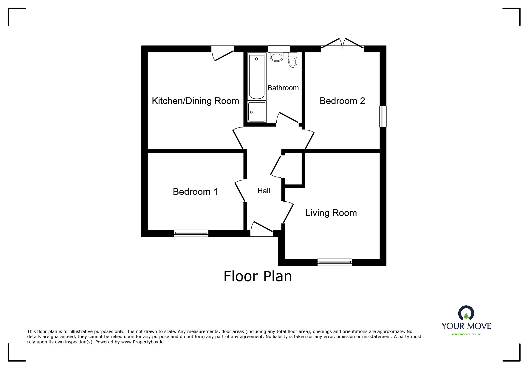 Floorplan of 2 bedroom Detached Bungalow for sale, Harvest Park, Silloth, Cumbria, CA7