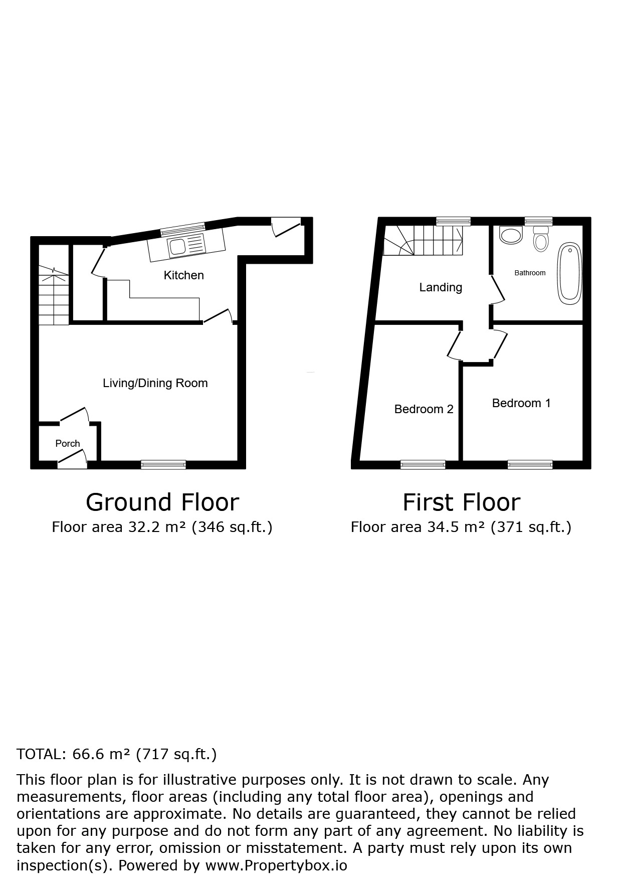 Floorplan of 2 bedroom End Terrace House to rent, Market Hill, Wigton, Cumbria, CA7