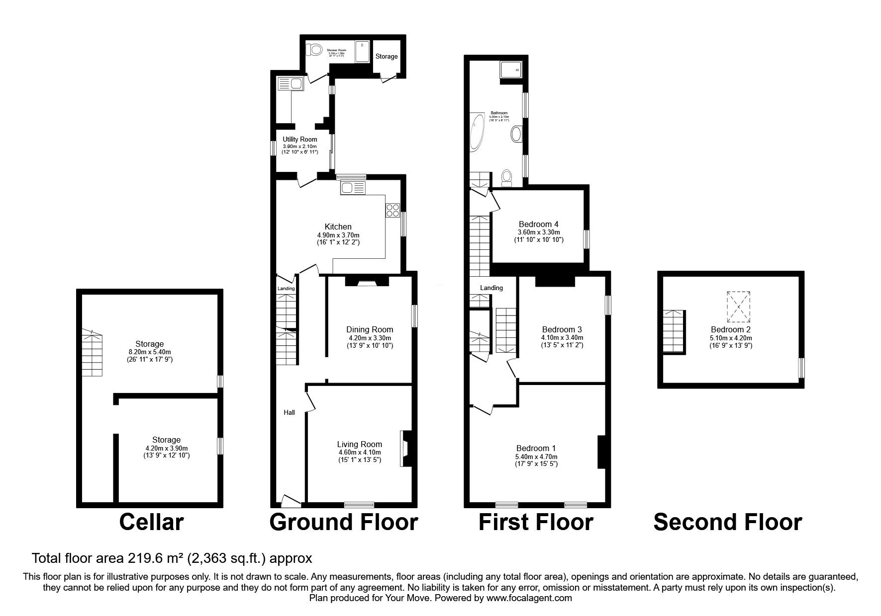 Floorplan of 4 bedroom End Terrace House for sale, Clifton Terrace, High Street, Cumbria, CA7