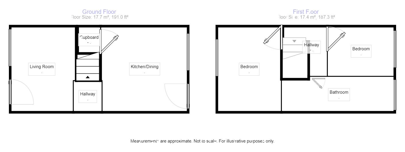 Floorplan of 2 bedroom Mid Terrace House to rent, Springkell, Aspatria, Cumbria, CA7