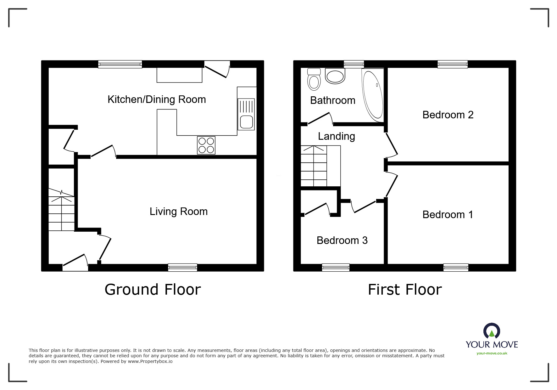 Floorplan of 3 bedroom Mid Terrace House for sale, Waver Lane, Wigton, Cumbria, CA7