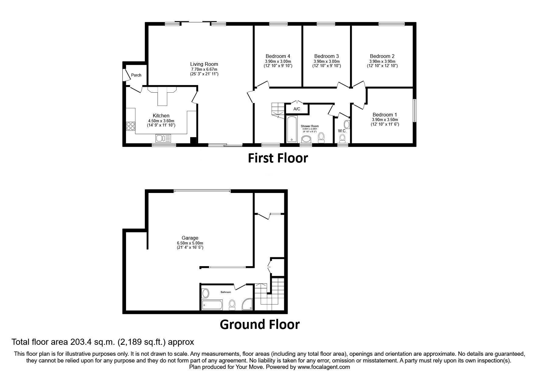 Floorplan of 4 bedroom Detached House for sale, Wigton, Cumbria, CA7