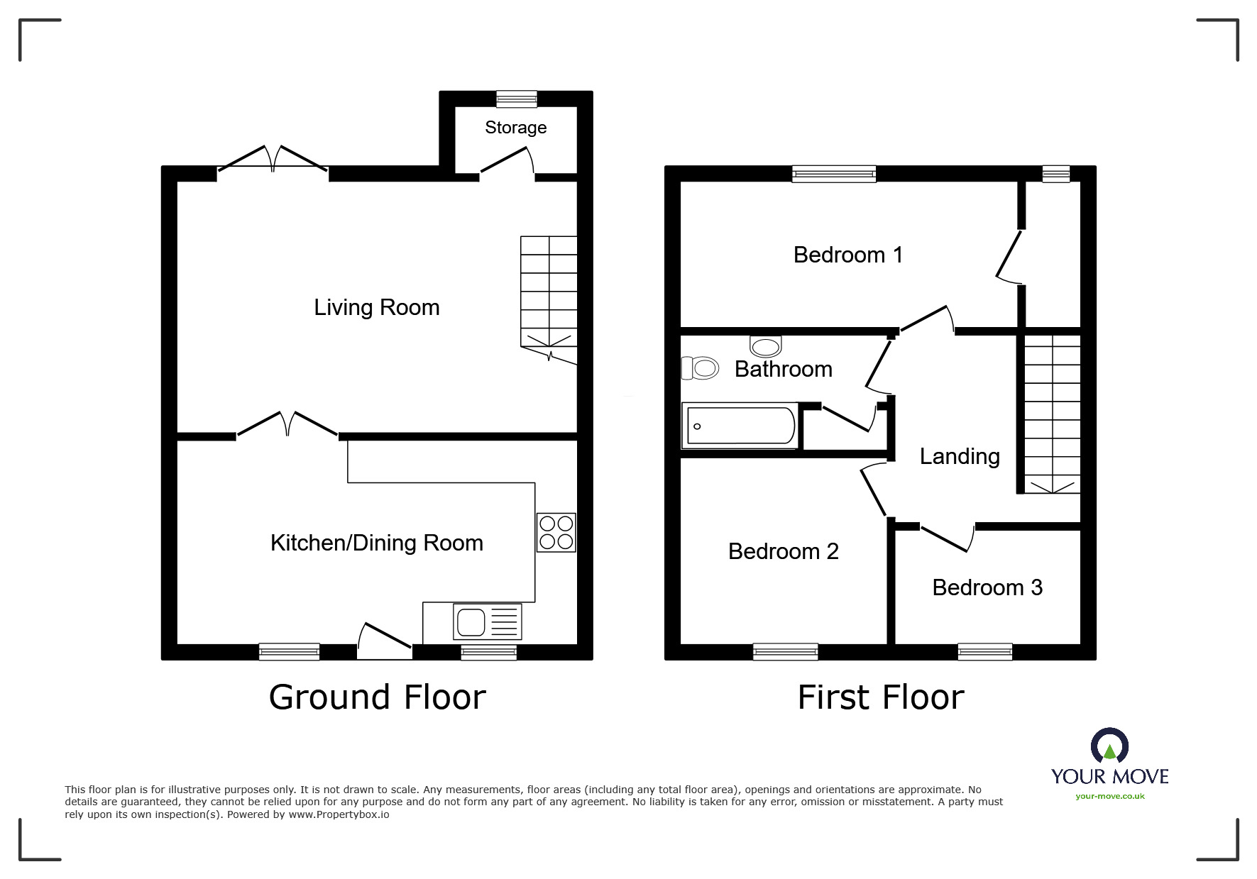 Floorplan of 3 bedroom Mid Terrace House for sale, Bothel, Wigton, Cumbria, CA7