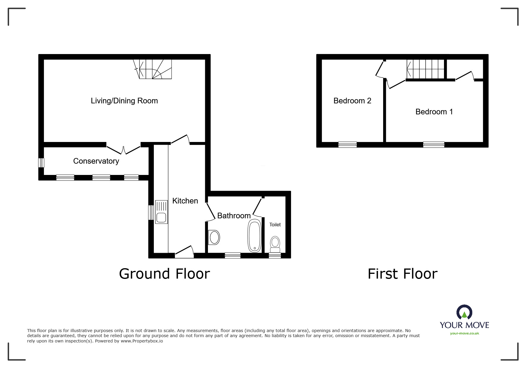 Floorplan of 2 bedroom Mid Terrace House for sale, Kirkland Road, Wigton, Cumbria, CA7