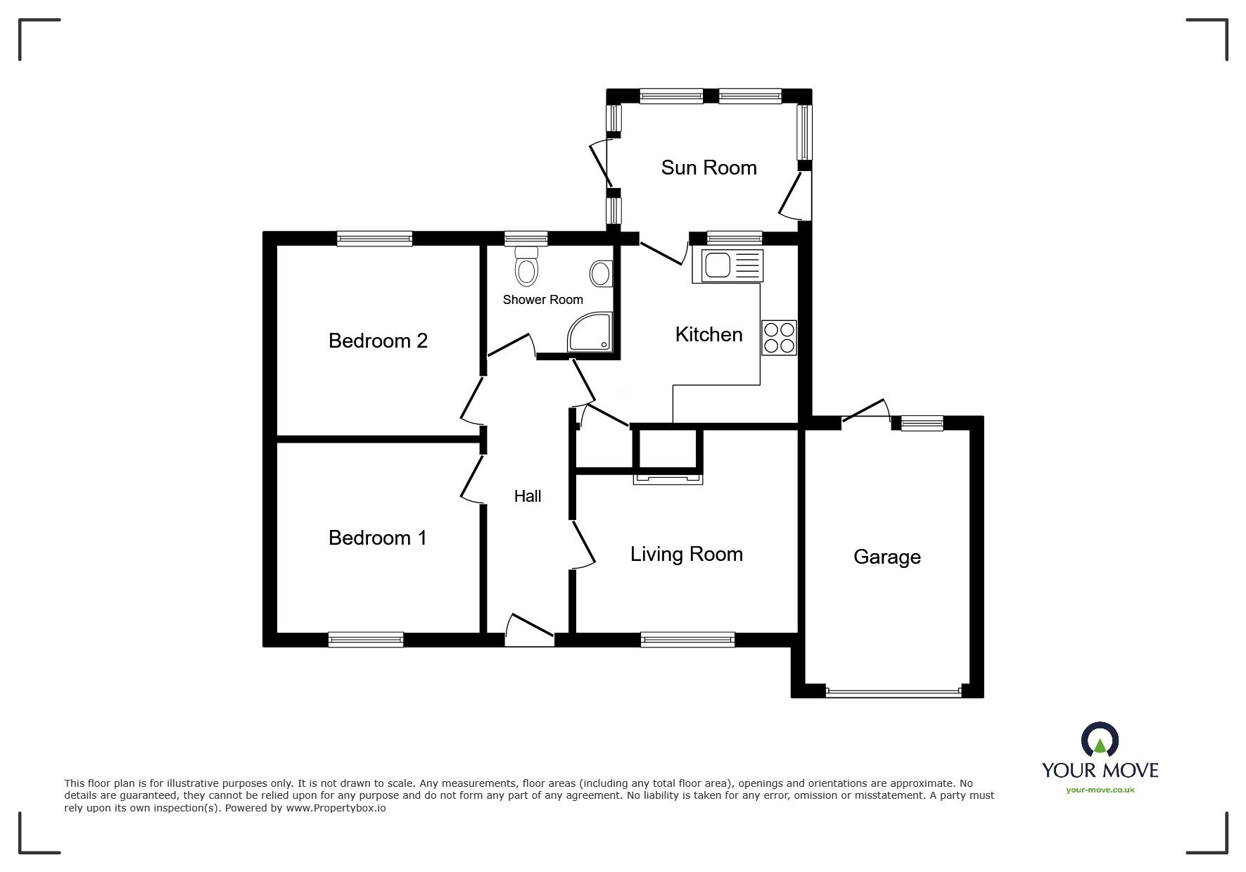 Floorplan of 2 bedroom Semi Detached Bungalow for sale, Mount Pleasant Gardens, Wigton, Cumbria, CA7