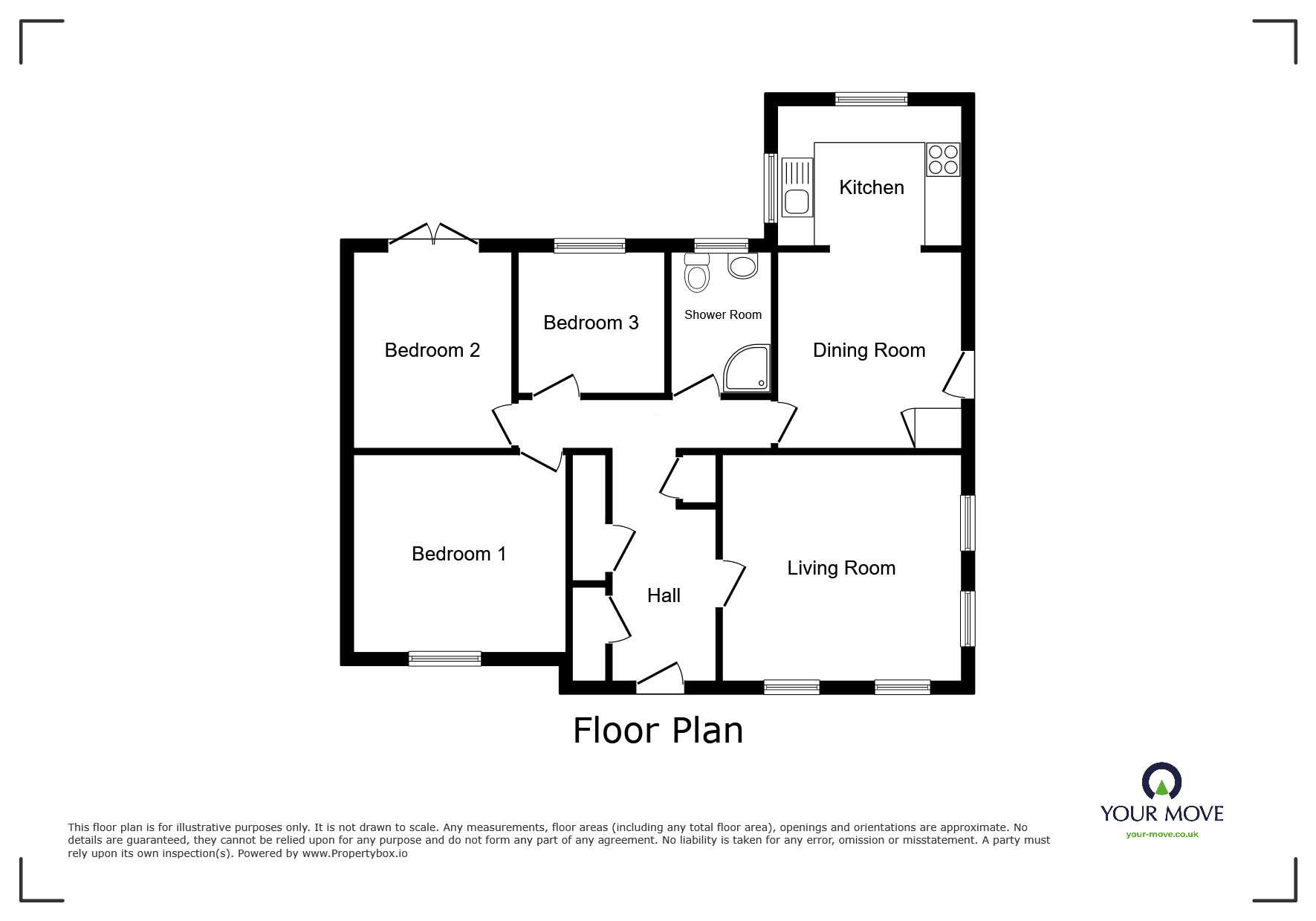 Floorplan of 3 bedroom Detached Bungalow for sale, Chestnut Grove, Kirkbride, Cumbria, CA7