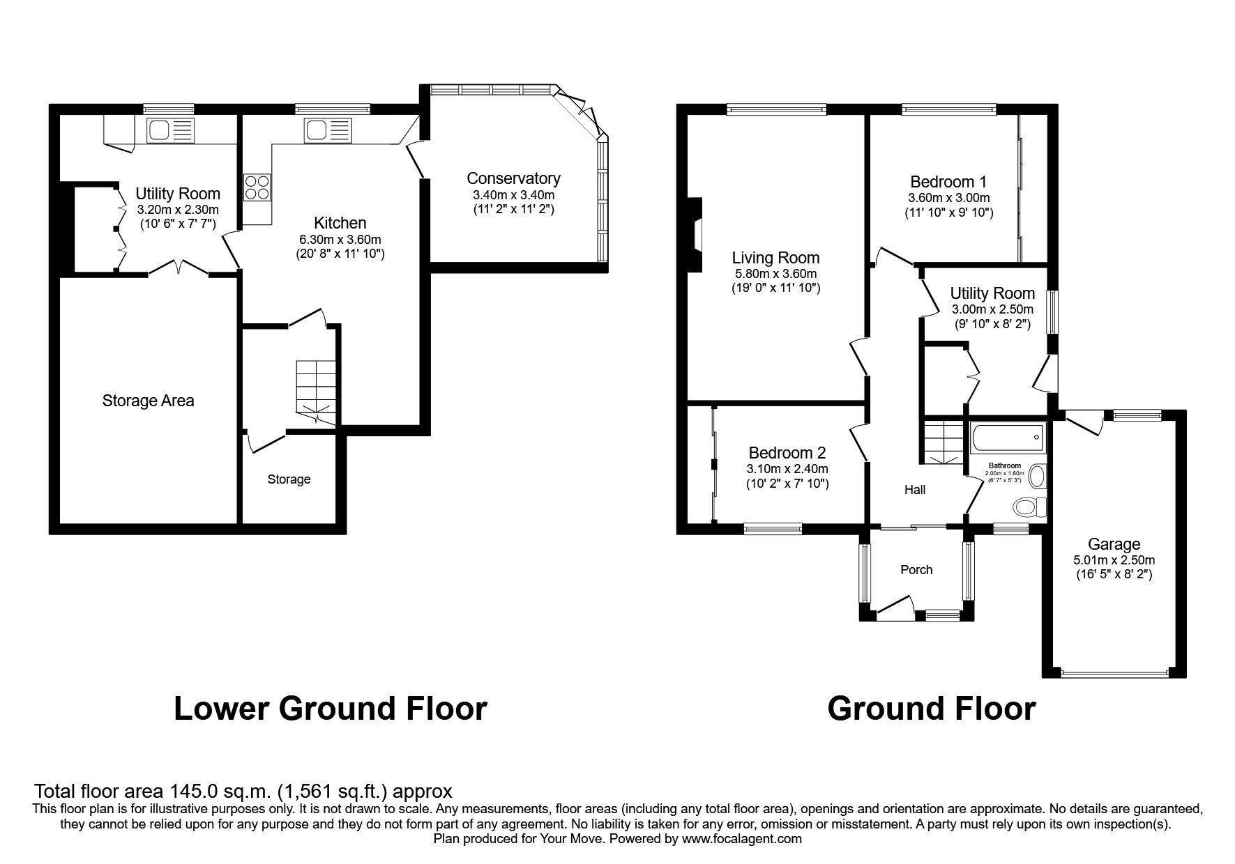 Floorplan of 2 bedroom Semi Detached Bungalow for sale, Barlow Lane, Blaydon-on-Tyne, NE21