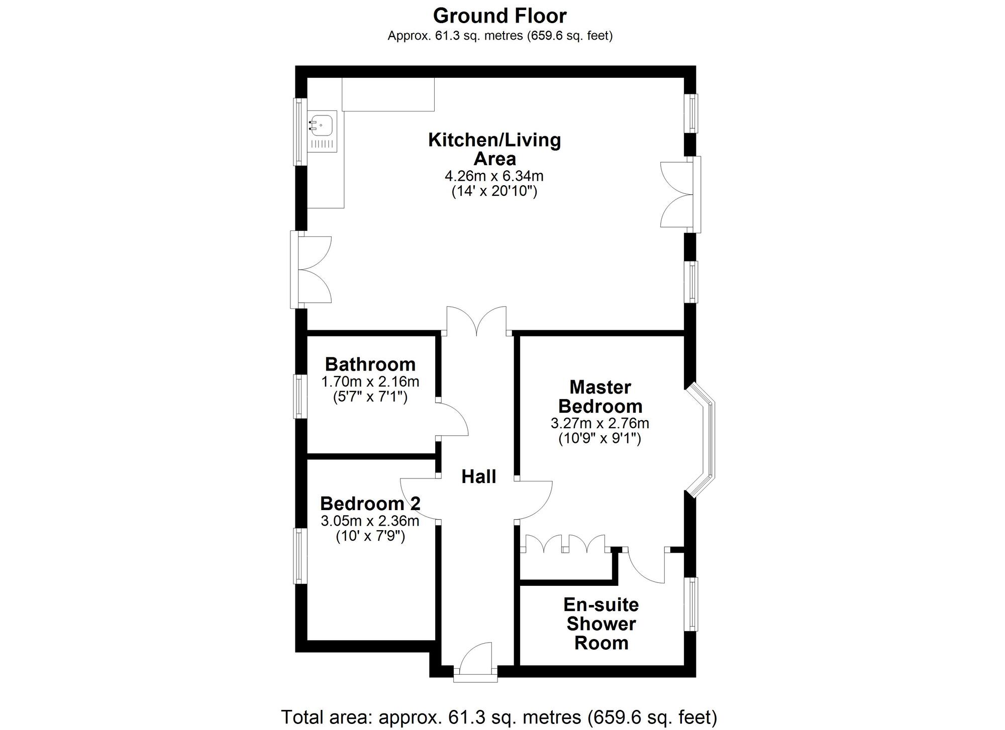 Floorplan of 2 bedroom  Flat for sale, Rockmore Road, Blaydon-on-Tyne, Tyne and Wear, NE21