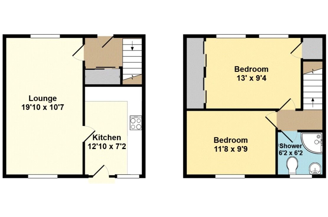 Floorplan of 2 bedroom Semi Detached House for sale, Kelso Crescent, Wishaw, North Lanarkshire, ML2