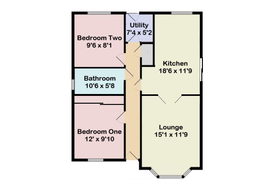 Floorplan of 2 bedroom Detached Bungalow for sale, Hazel Grove, Shotts, North Lanarkshire, ML7