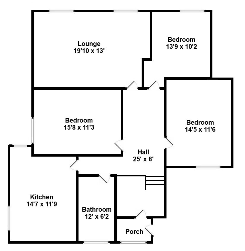 Floorplan of 3 bedroom  Flat for sale, Kirkton Street, Carluke, South Lanarkshire, ML8