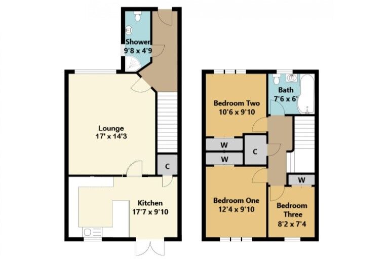 Floorplan of 3 bedroom Semi Detached House for sale, Blairhead View, Shotts, North Lanarkshire, ML7