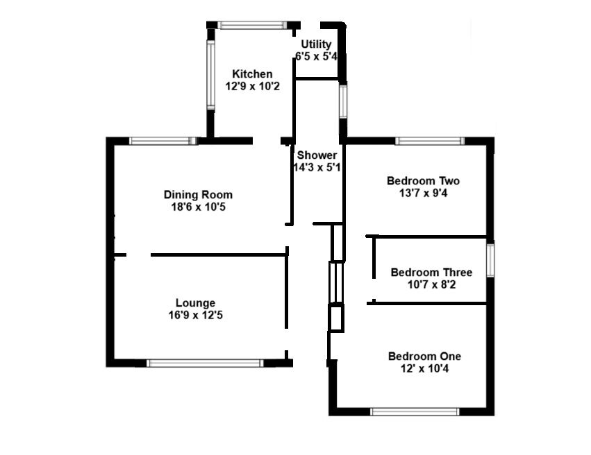 Floorplan of 3 bedroom Detached Bungalow for sale, Lyman Drive, Wishaw, North Lanarkshire, ML2