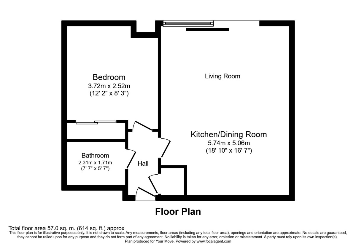 Floorplan of 1 bedroom  Flat to rent, Manor Road, Wallington, Surrey, SM6