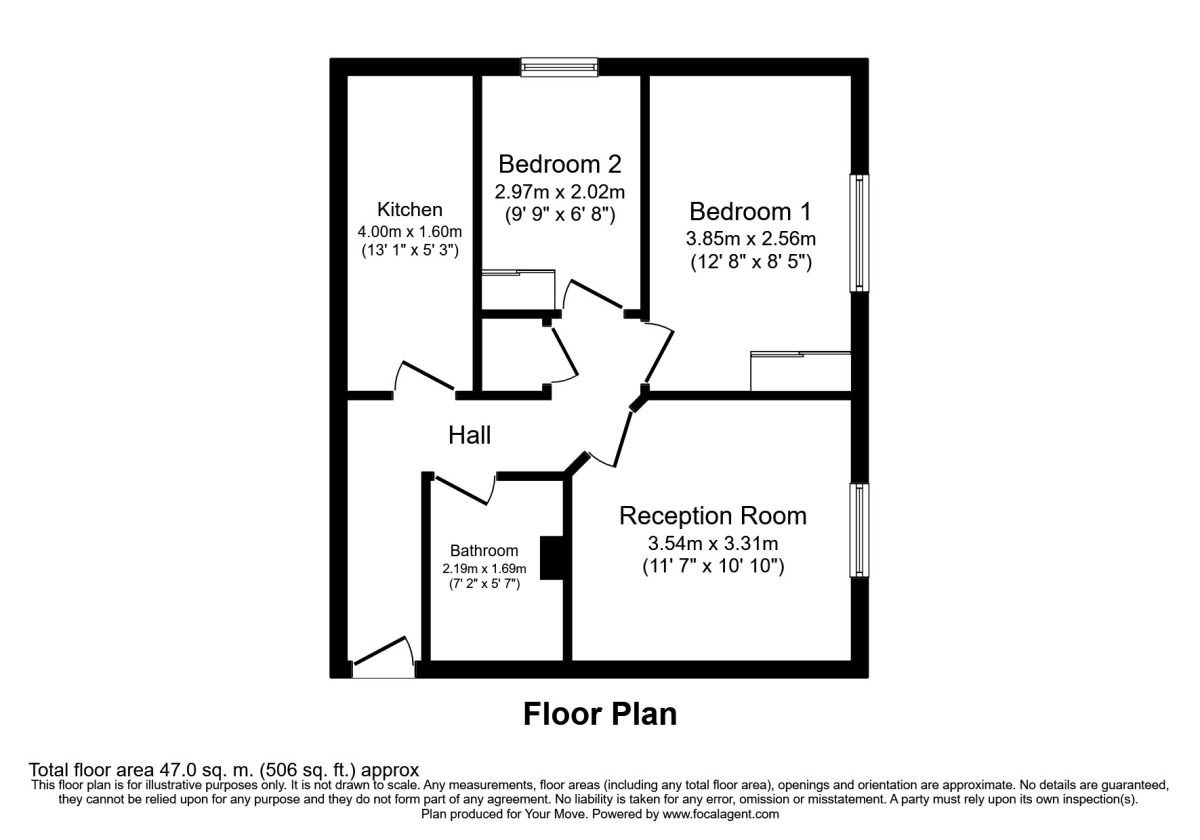 Floorplan of 2 bedroom  Flat to rent, 1 Primrose Close, Wallington, Surrey, SM6