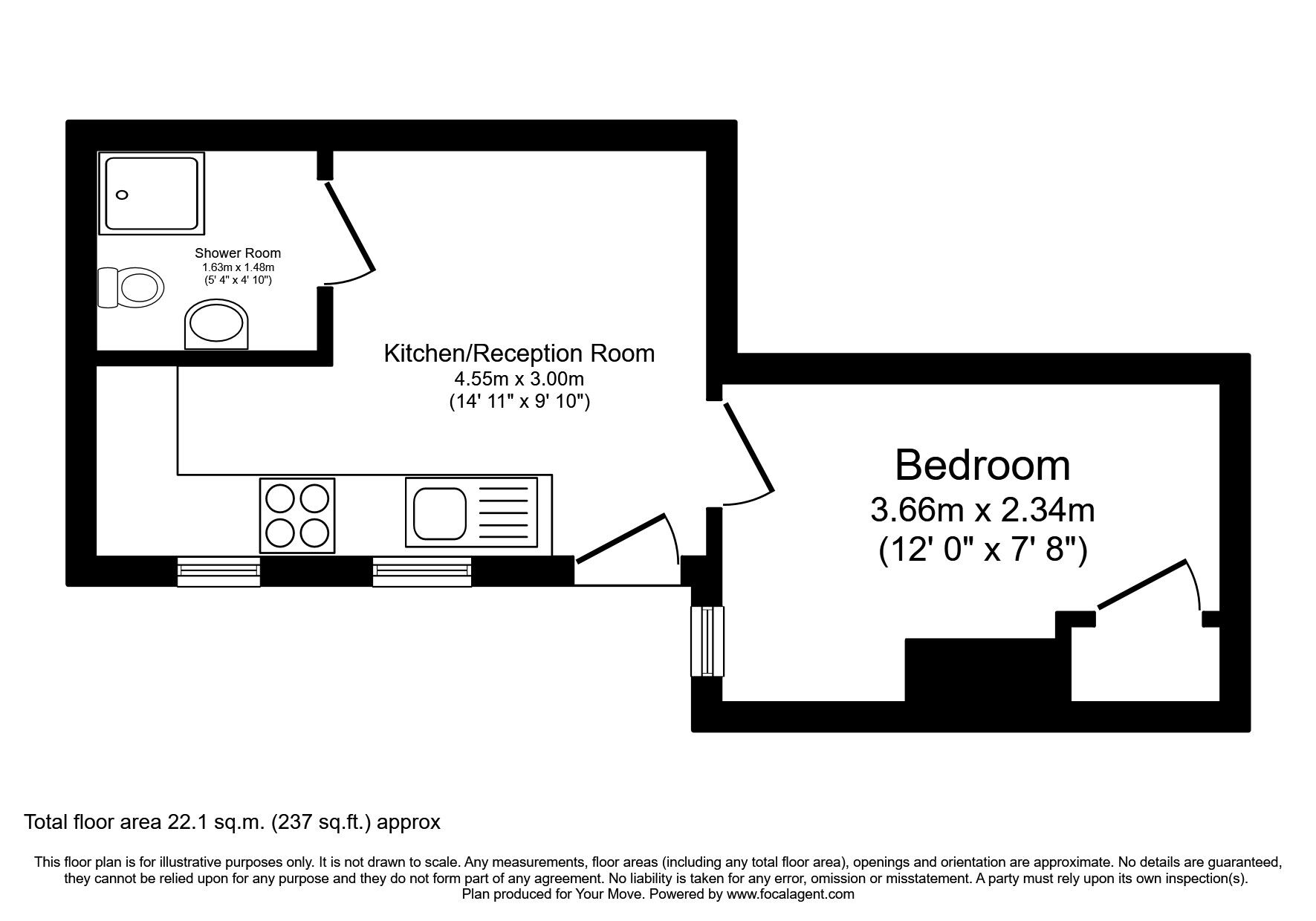 Floorplan of 1 bedroom  Flat to rent, Windmill Road, Croydon, CR0