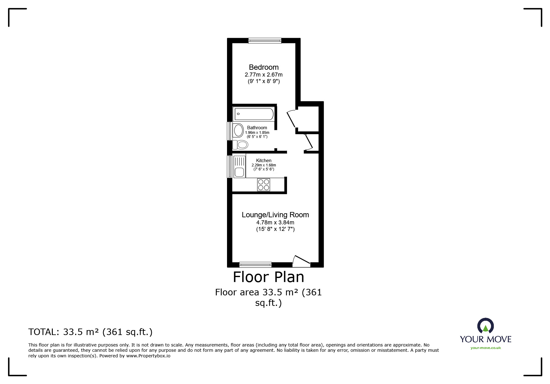 Floorplan of 1 bedroom  Flat for sale, Ennerdale Close, Cheam, Sutton, SM1