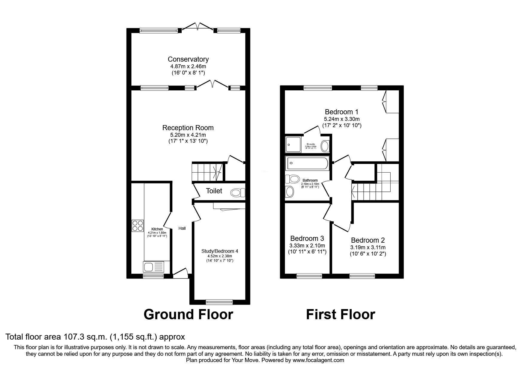 Floorplan of 4 bedroom Mid Terrace House for sale, Turpin Way, Wallington, SM6