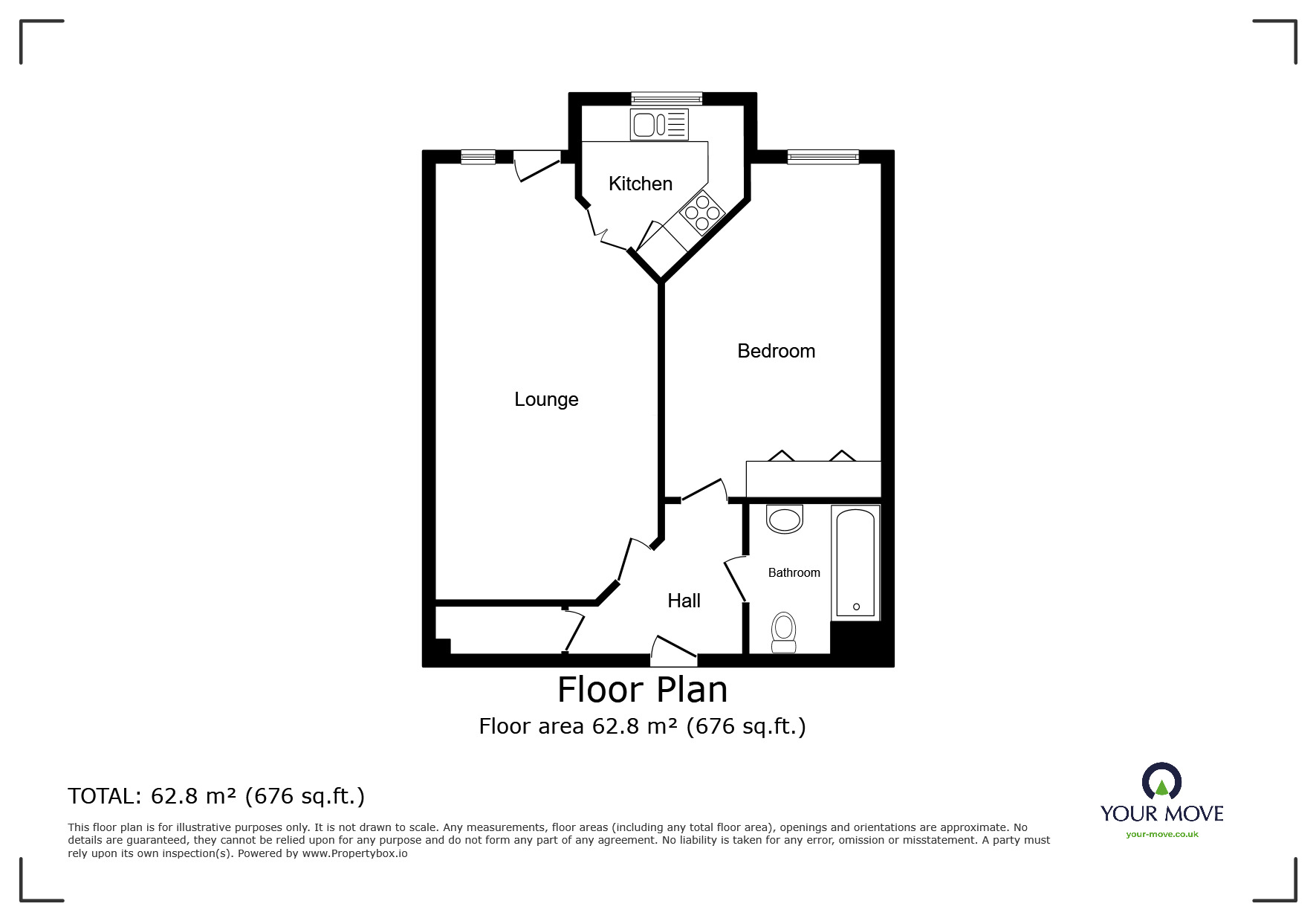 Floorplan of 1 bedroom  Flat to rent, Cranley Gardens, Wallington, SM6