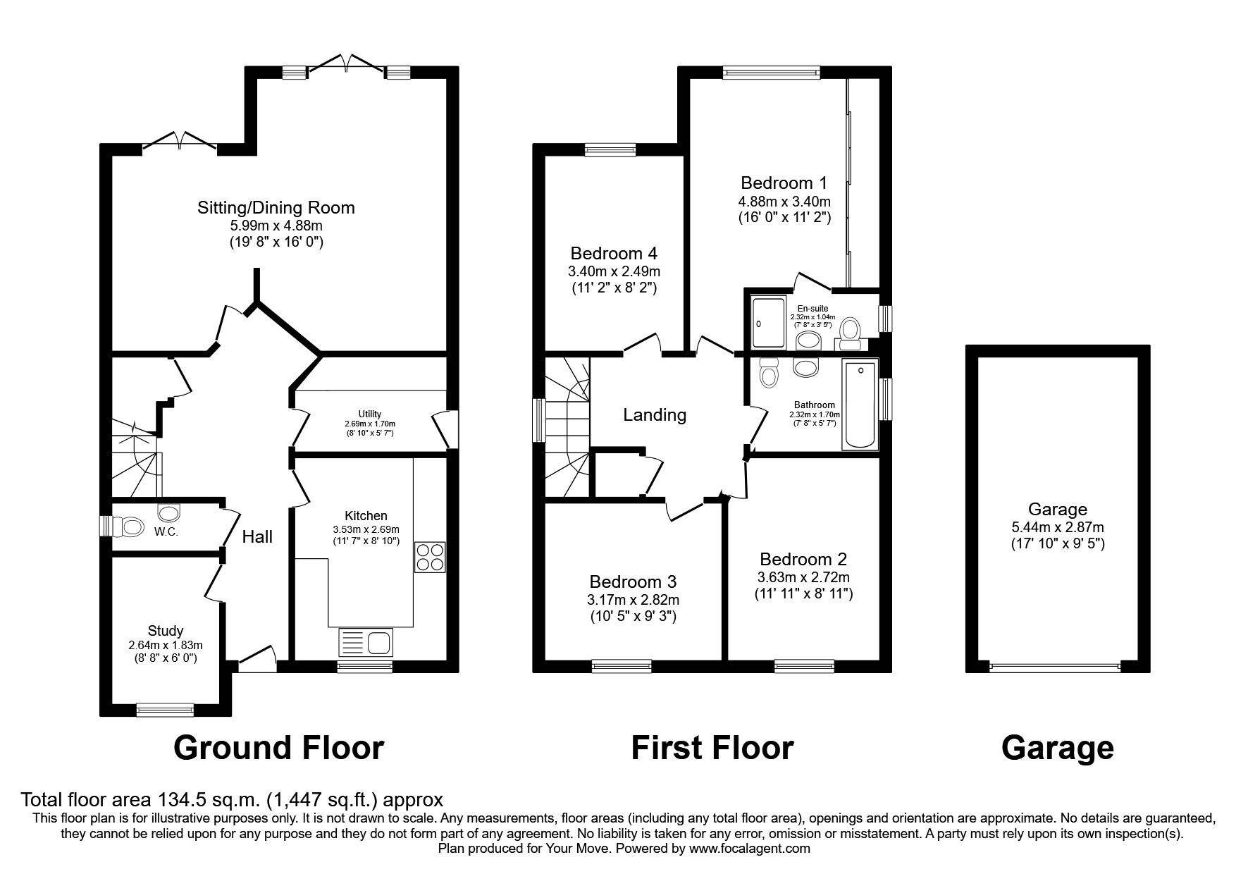 Floorplan of 4 bedroom Detached House to rent, Highcroft Lane, Waterlooville, Hampshire, PO8