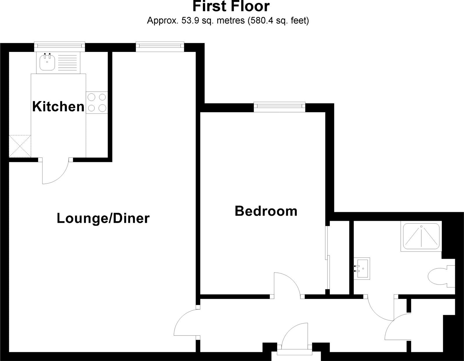 Floorplan of 1 bedroom  Flat for sale, London Road, Waterlooville, Hampshire, PO7