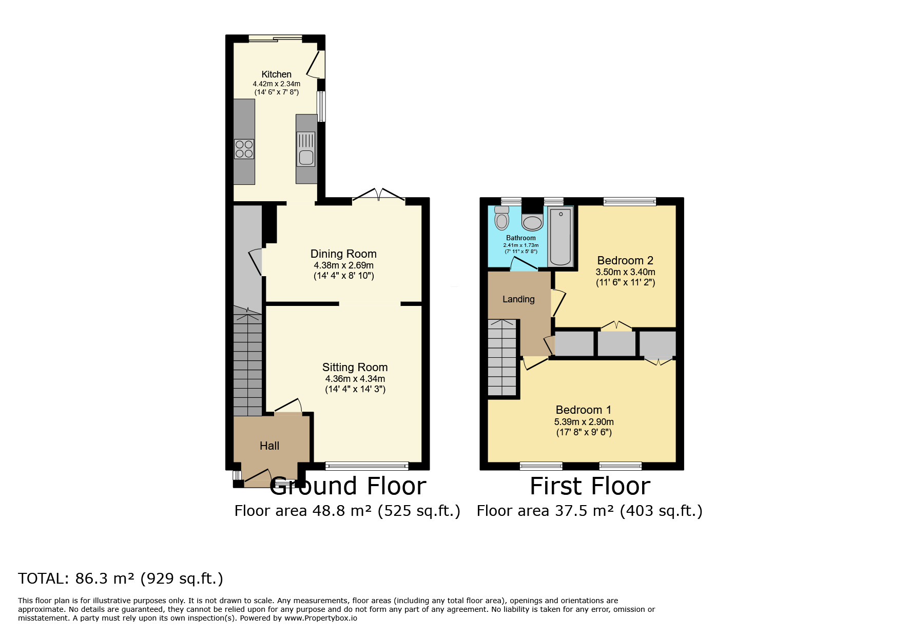 Floorplan of 2 bedroom  House to rent, Freefolk Green, Havant, Hampshire, PO9