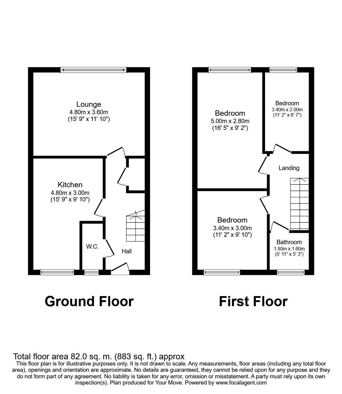 Floorplan of 3 bedroom  Flat to rent, Larkwhistle Walk, Havant, Hampshire, PO9