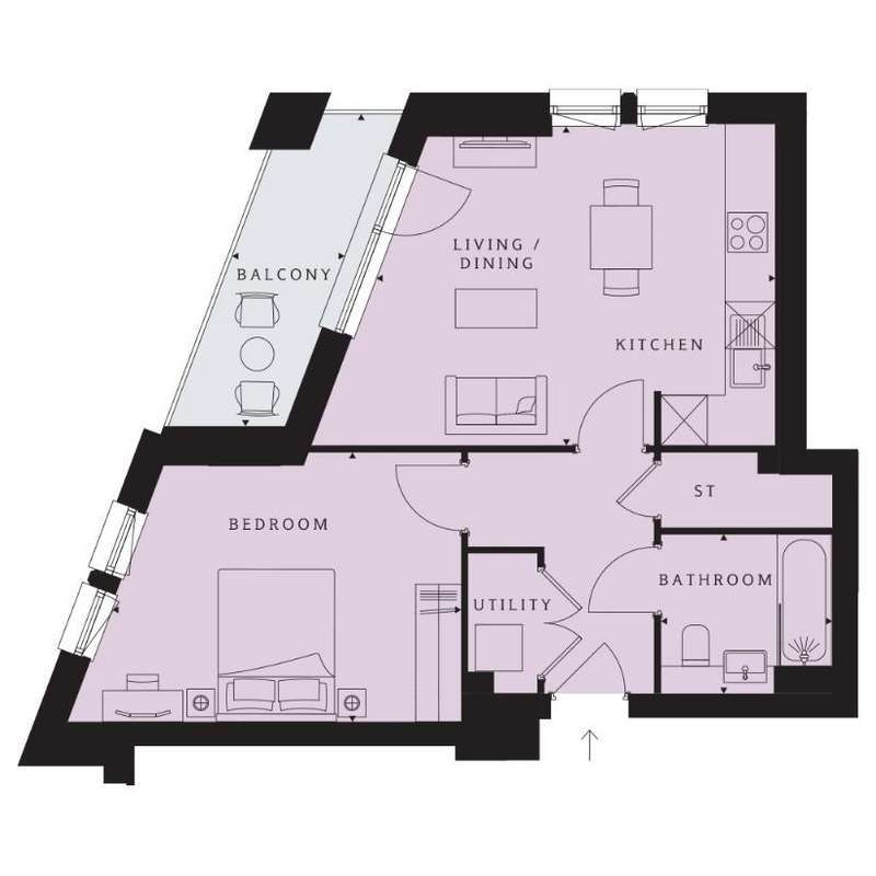 Floorplan of 1 bedroom  Flat to rent, Blackhorse Mills, Walthamstow, London, E17