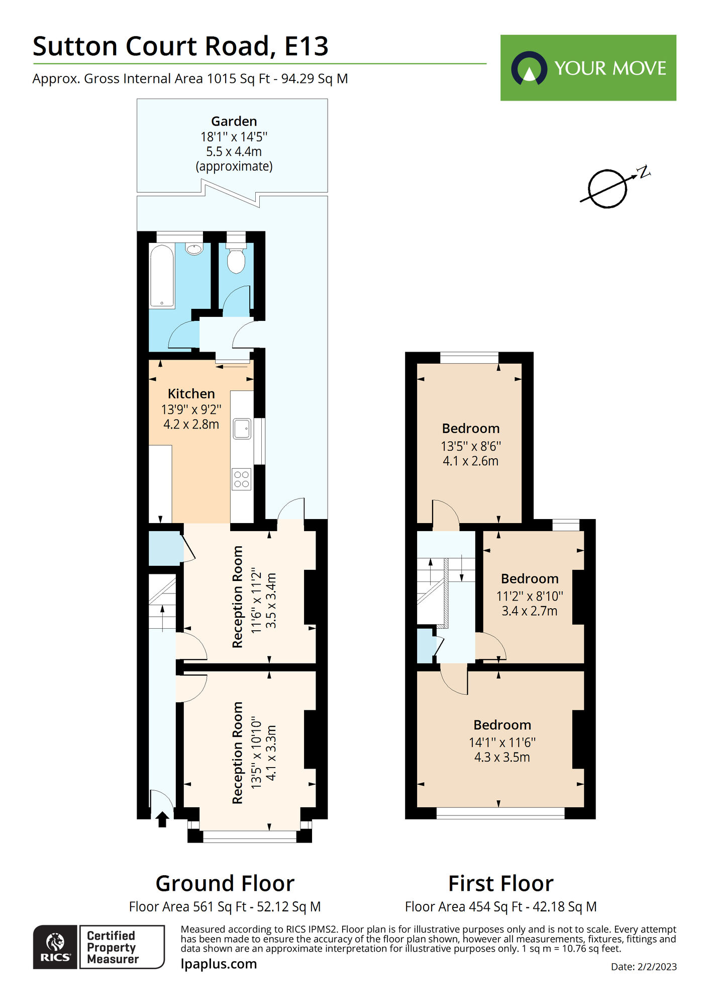 Floorplan of 4 bedroom Mid Terrace House to rent, Sutton Court Road, London, E13