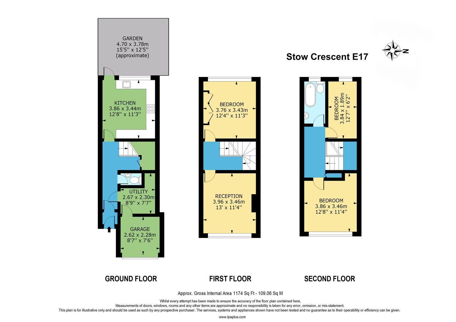 Floorplan of 3 bedroom  House to rent, Stow Crescent, Walthamstow, London, E17