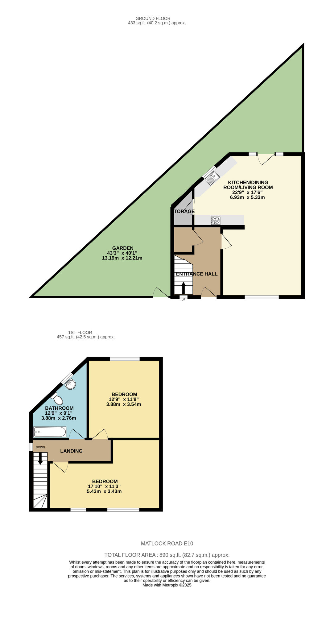 Floorplan of 2 bedroom End Terrace House for sale, Matlock Road, Leyton, London, E10