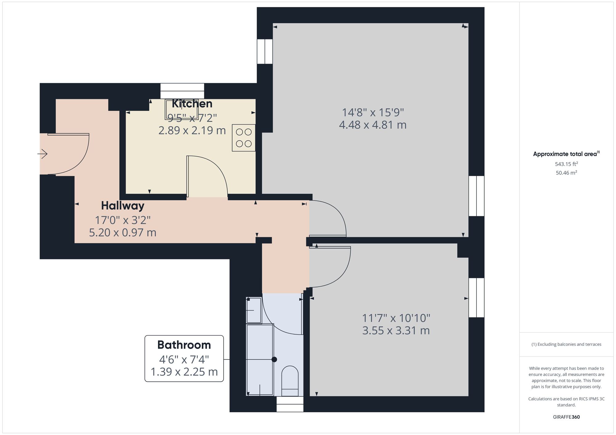 Floorplan of 1 bedroom  Flat to rent, Hoe Street, Walthamstow, London, E17