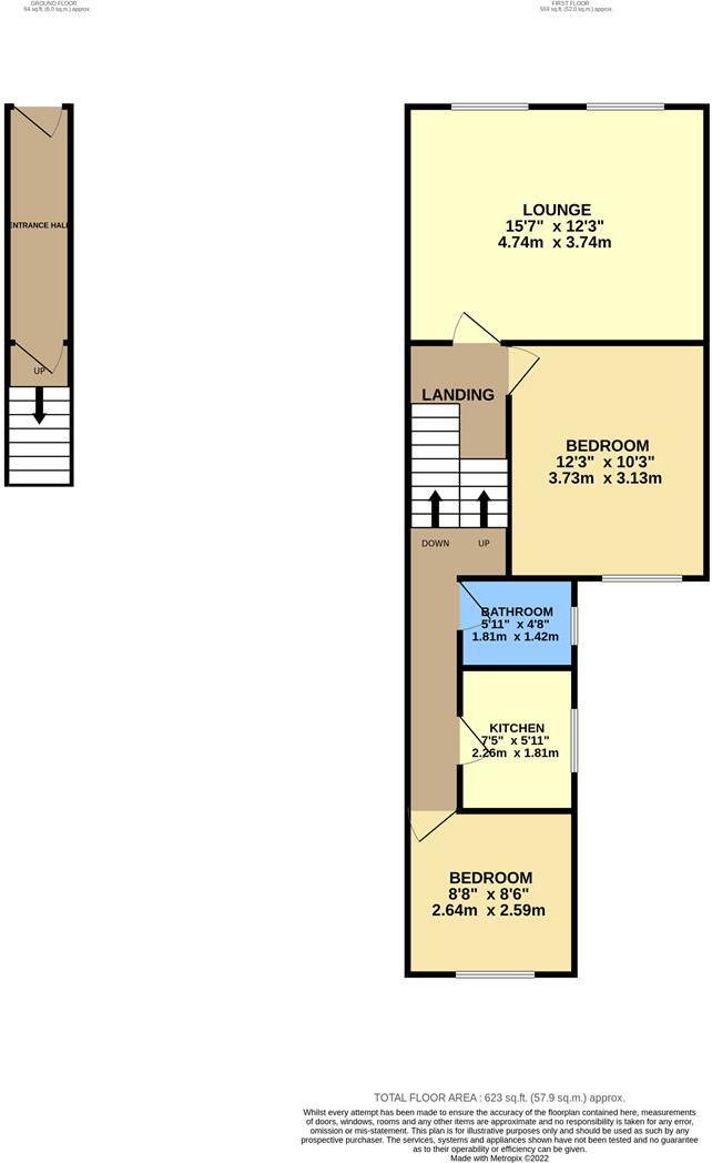 Floorplan of 2 bedroom  Flat for sale, Northcote Road, Walthamstow, E17