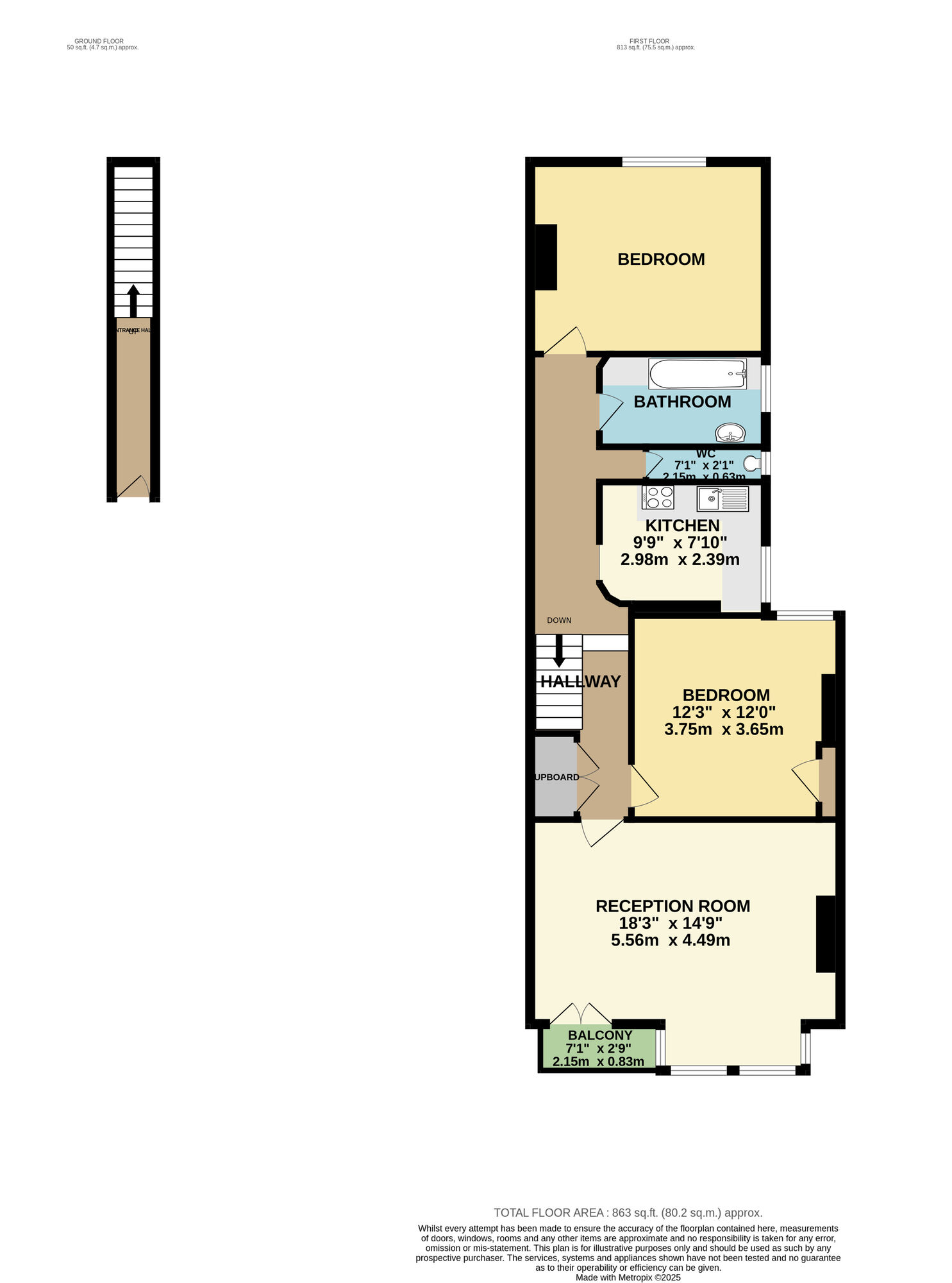 Floorplan of 2 bedroom  Flat for sale, Church Hill, Walthamstow, E17