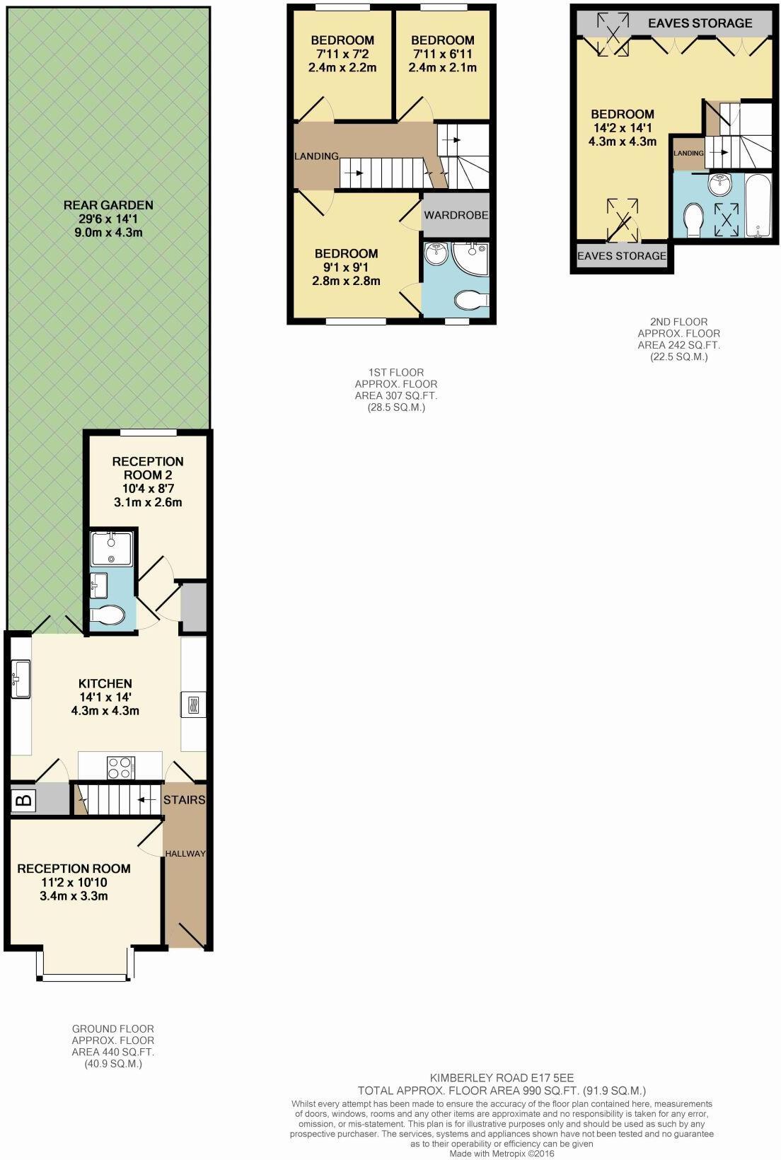 Floorplan of 4 bedroom  House to rent, Kimberley Road, Walthamstow, London, E17