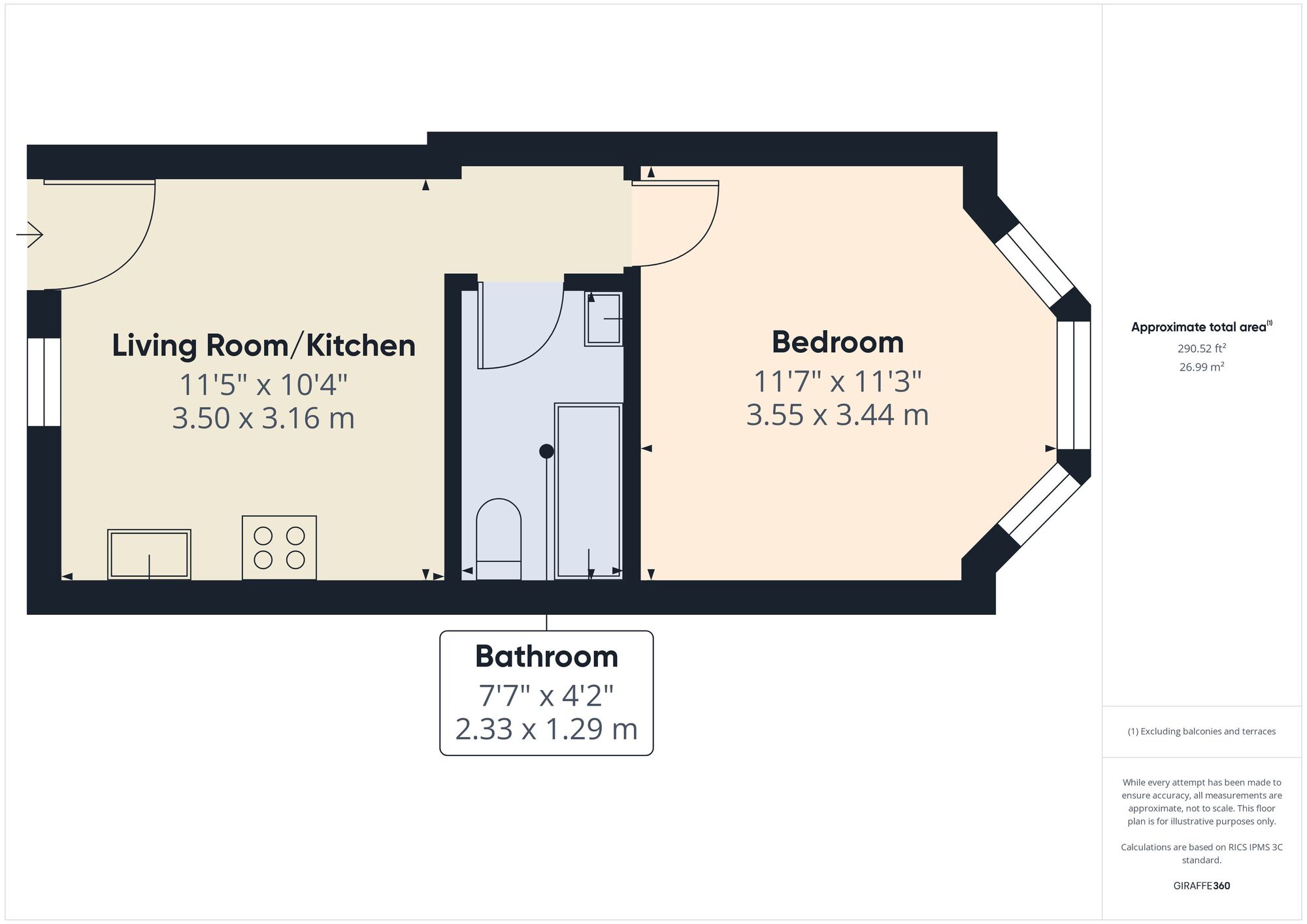 Floorplan of 1 bedroom  Flat for sale, Hartley Road, Bushwood, E11