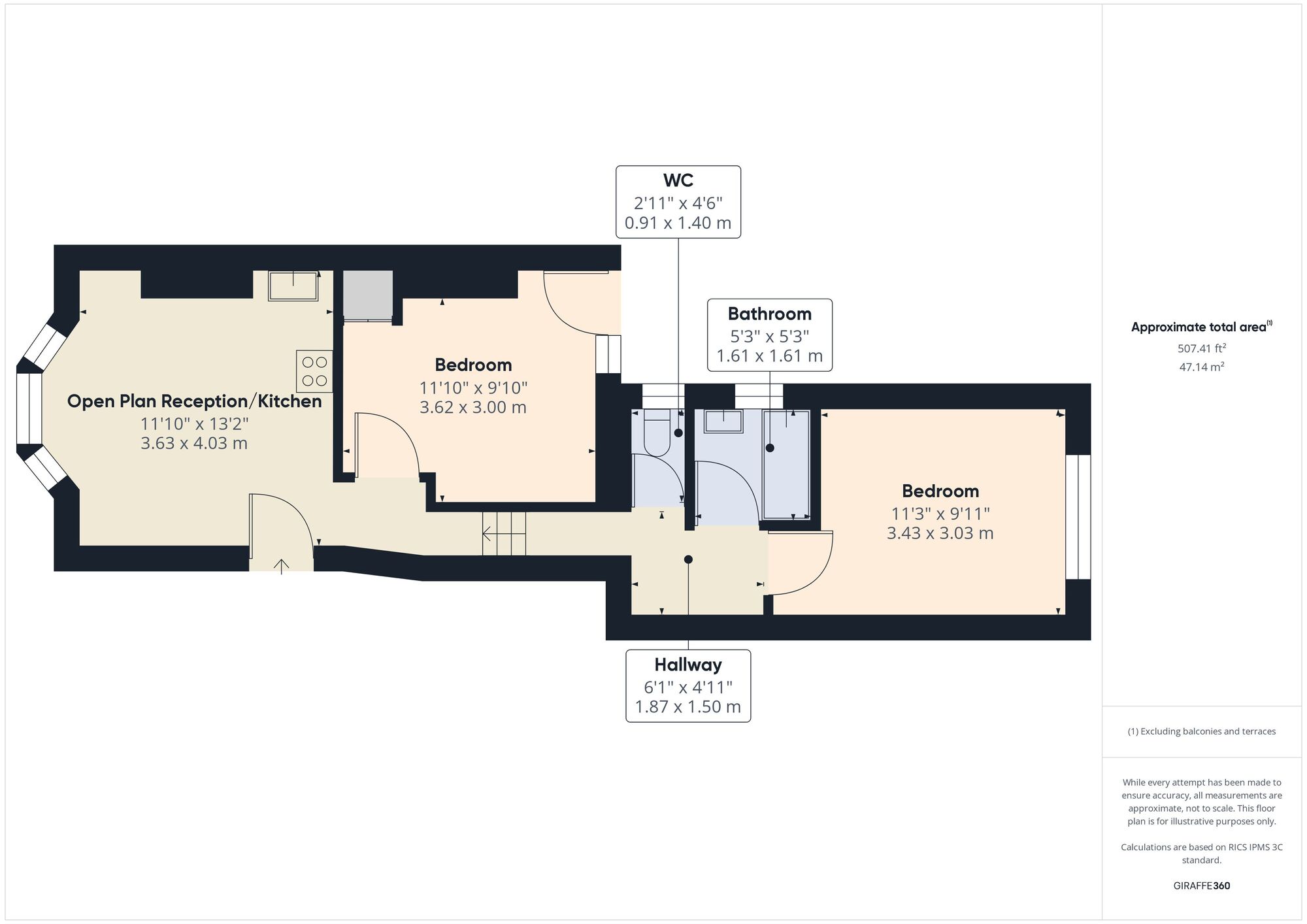 Floorplan of 2 bedroom Mid Terrace Flat for sale, Falmer Road, Walthamstow, London, E17