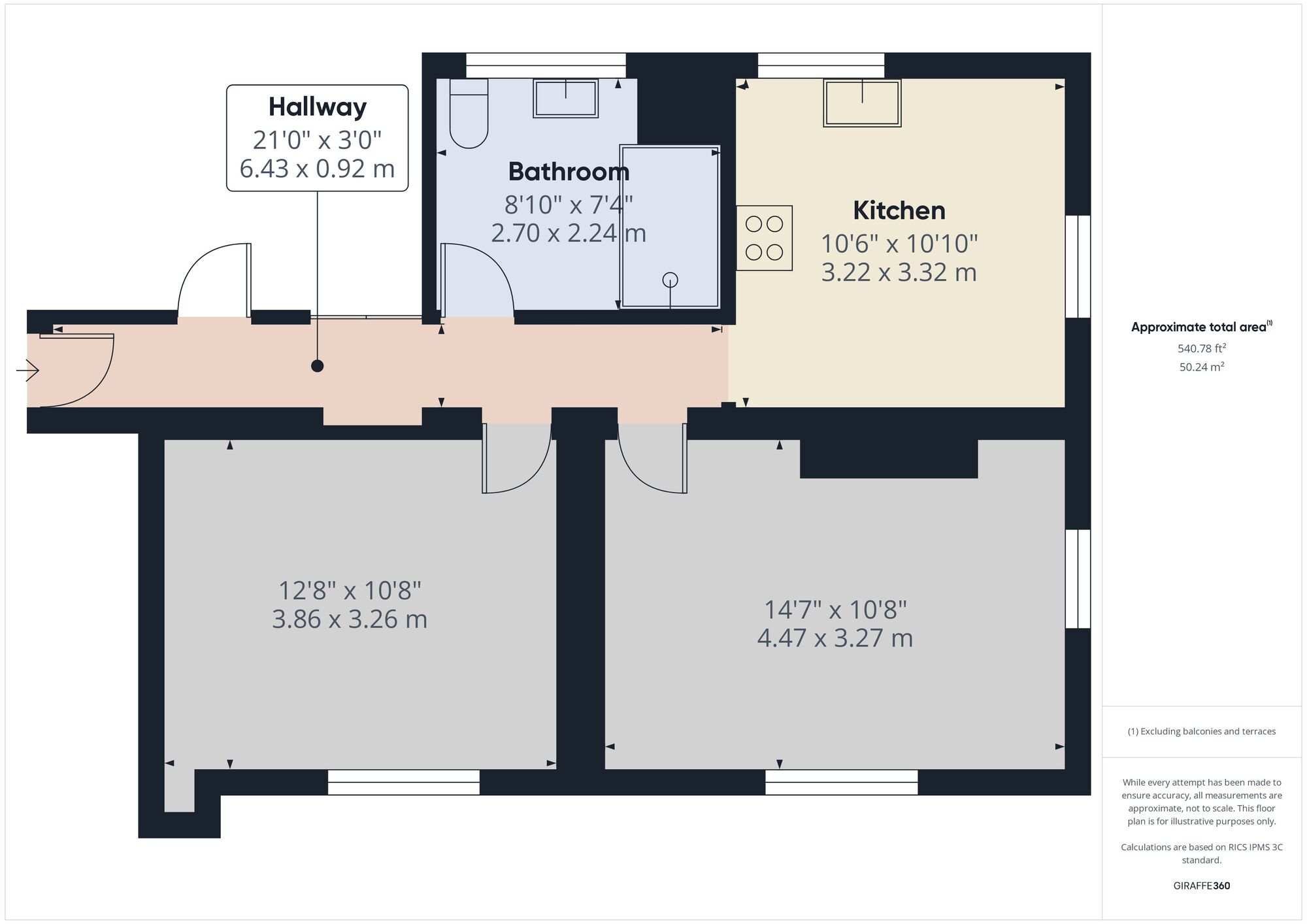 Floorplan of 1 bedroom  Flat to rent, Woodham Court, South Woodford, E18